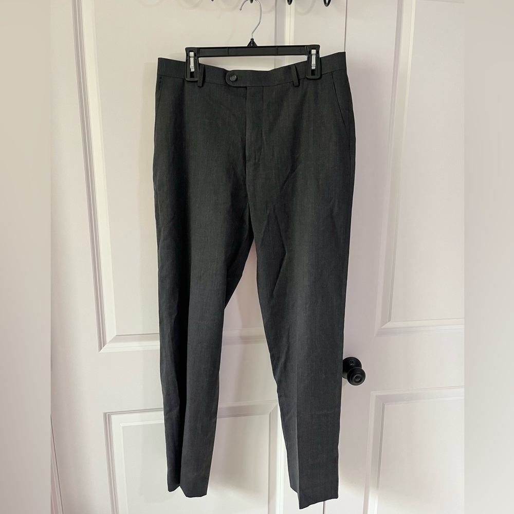 Joseph Abboud Wool Dress Dark Gray Pants- 34 Waist